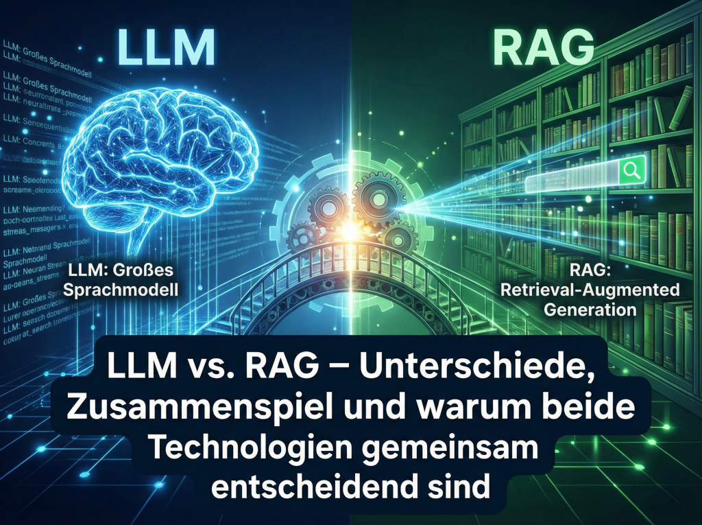 LLM vs. RAG – Unterschiede, Zusammenspiel und warum beide Technologien ...