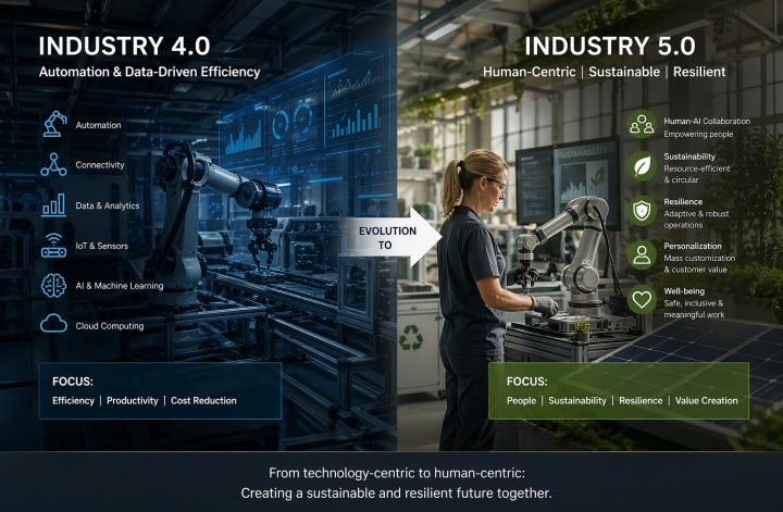 Industrie 4.0 wandel zu Industrie 5.0
